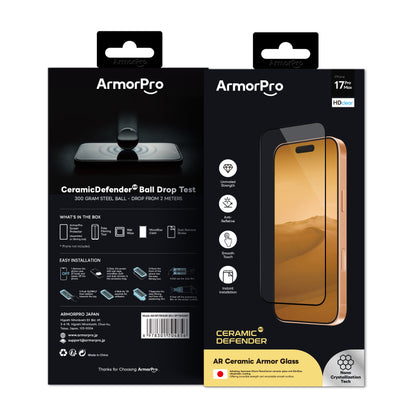 ArmorPro CeramicDefender AR+Rainbow-Free Screen Protector HD for iPhone 17 Pro & Pro Max