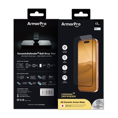 ArmorPro CeramicDefender AR+Rainbow-Free Screen Protector HD for iPhone 17 Pro & Pro Max
