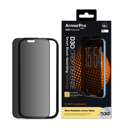 ArmorPro D3O ScreenBallistics Screen Protector Privacy AR for iPhone 18 Series