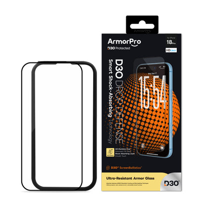 ArmorPro D3O ScreenBallistics Screen Protector HD AR + Rainbow-Free for iPhone 18 Series