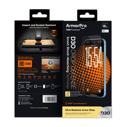 ArmorPro D3O ScreenBallistics Screen Protector HD AR + Rainbow-Free for iPhone 18 Series