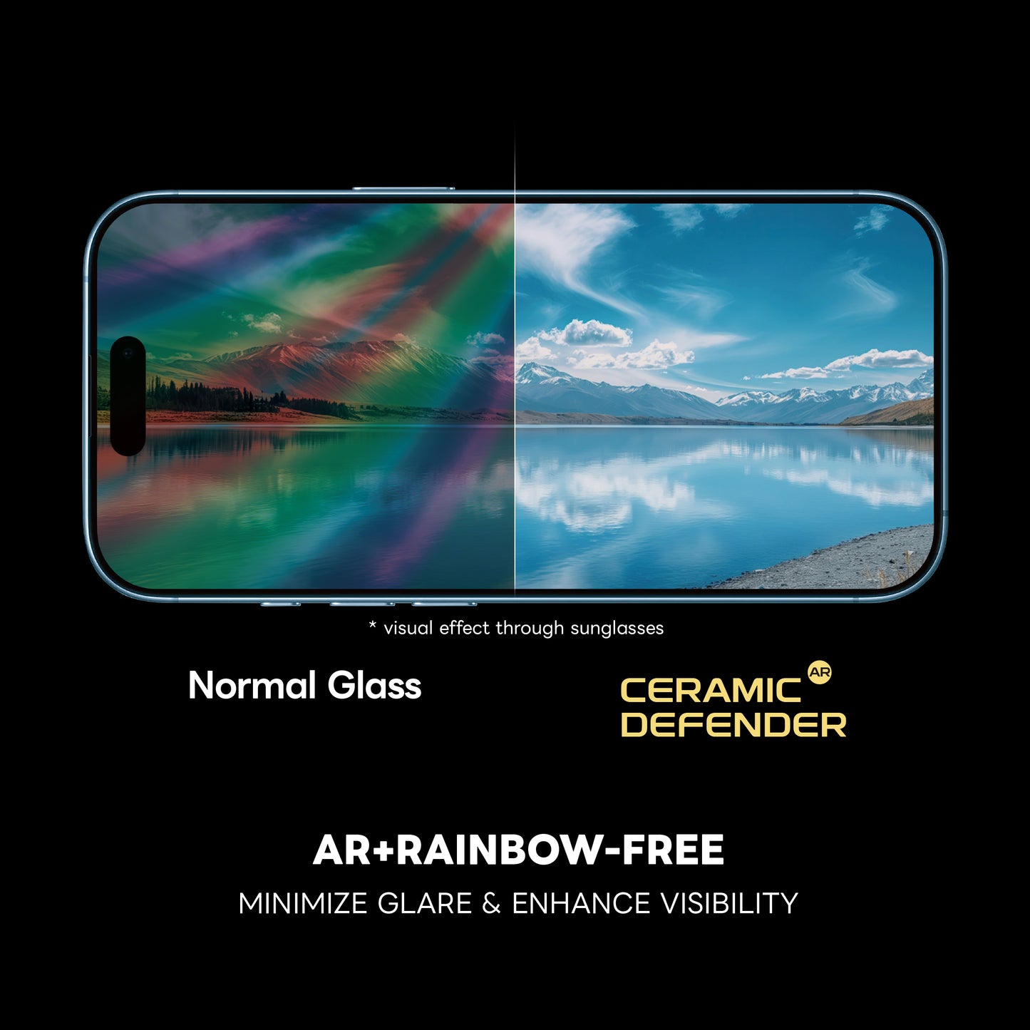ArmorPro CeramicDefender AR+ Rainbow-Free Screen Protector HD for iP18 Pro Max