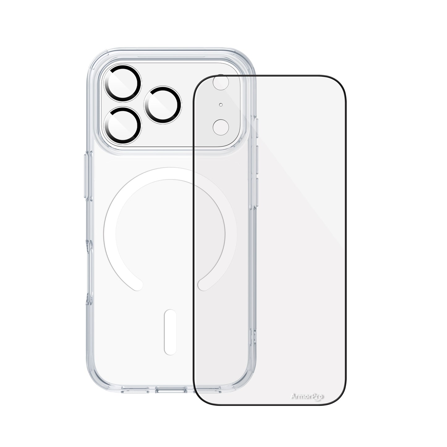 ArmorPro Basic 4-in-1 Combo (HD Screen Protector & Camera Lens & Camera Cover Shield & Clear Case with Magsafe) HD for iP18 Series