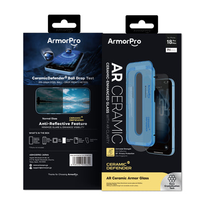 ArmorPro CeramicDefender AR Screen Protector Privacy for iP18 Series