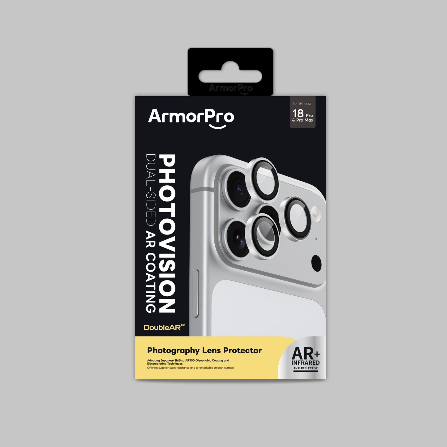 ArmorPro DoubleAR Camera Lens Protector Silver for iP18 Pro & Pro Max