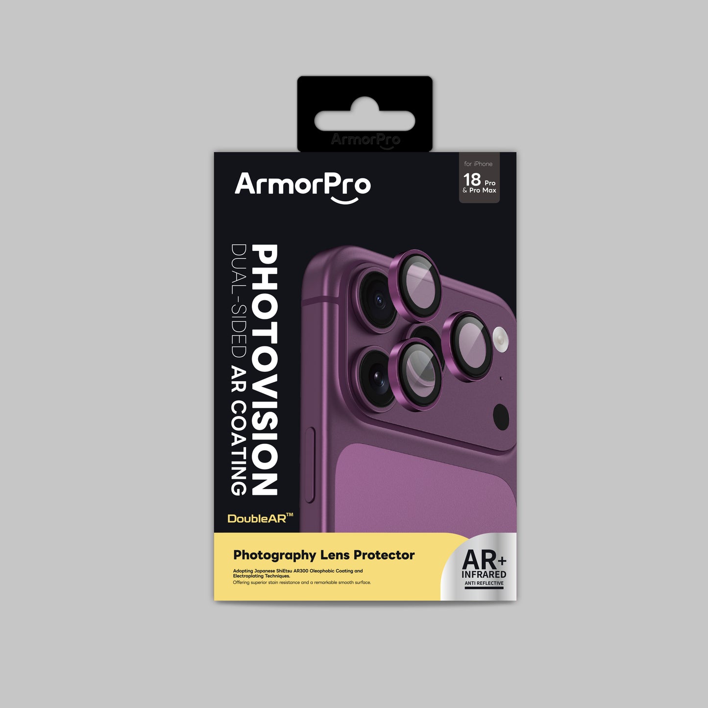 ArmorPro DoubleAR Camera Lens Protector Dark Cherry for iP18 Pro & Pro Max