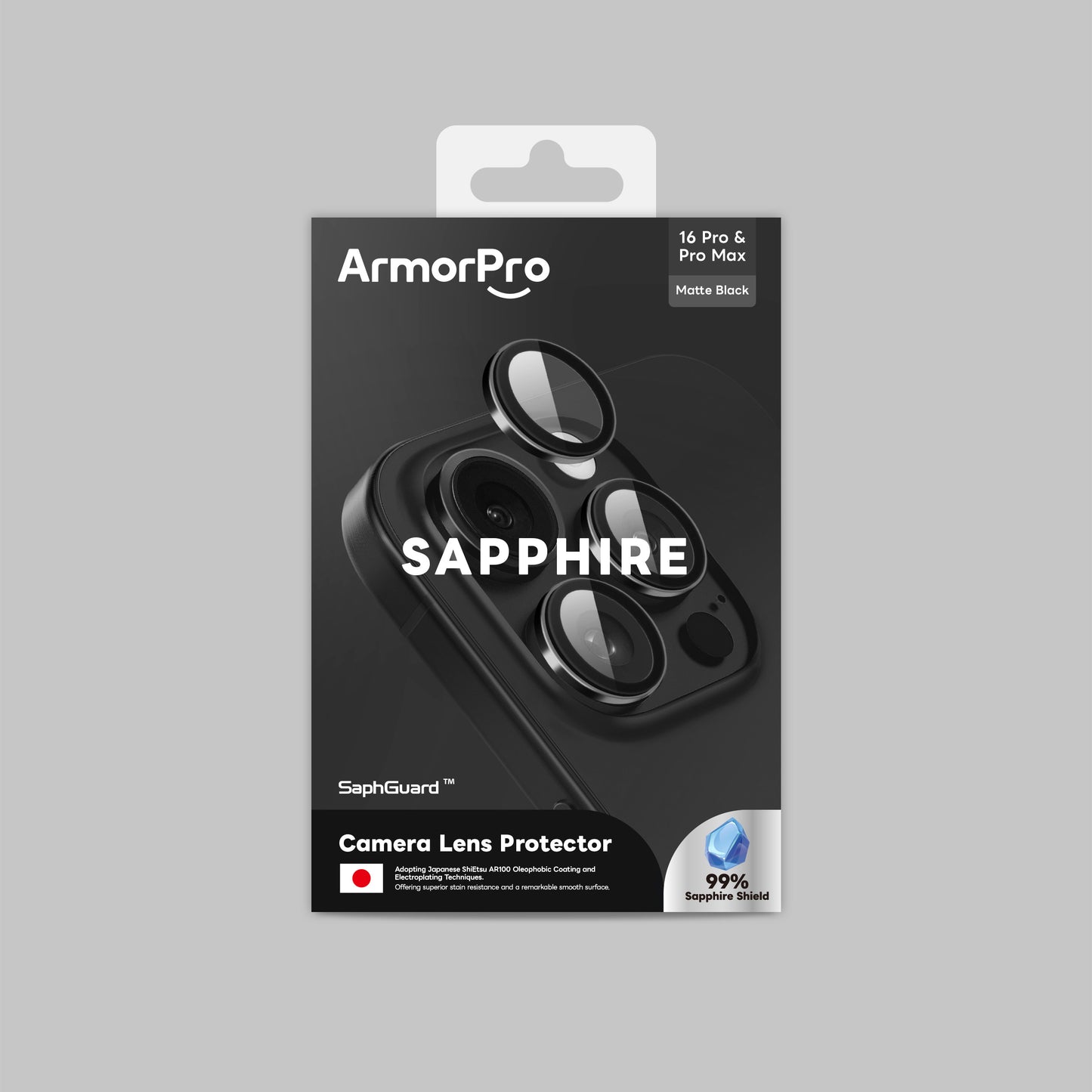 ArmorPro Sapphire Camera Lens Protector for iPhone 16 Pro & 16 Pro Max