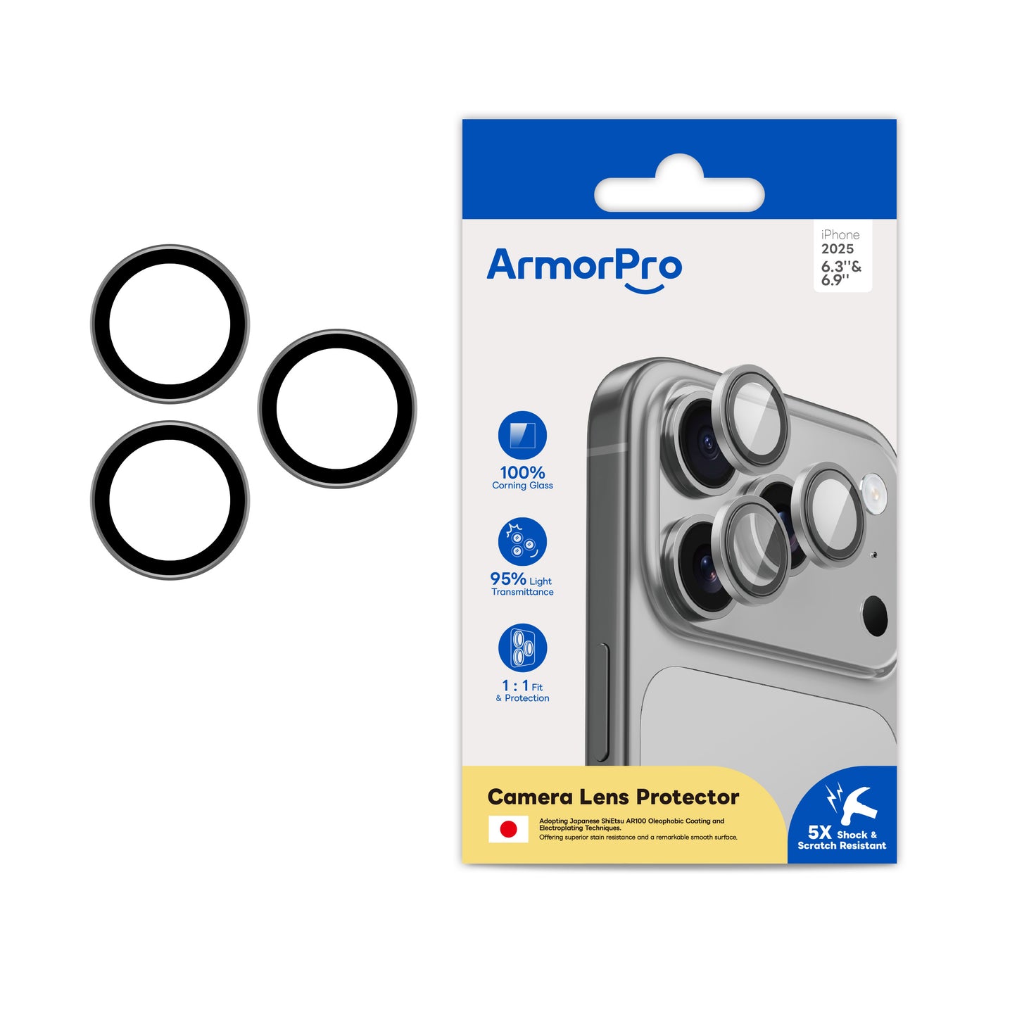 ArmorPro Camera Lens Protector for iPhone 17 Pro & Pro Max