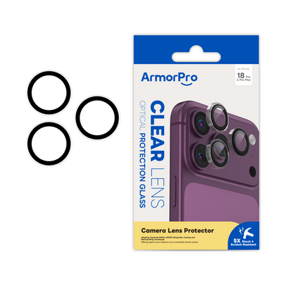 ArmorPro Camera Lens Protector Transparent for iP18 Pro & Pro Max