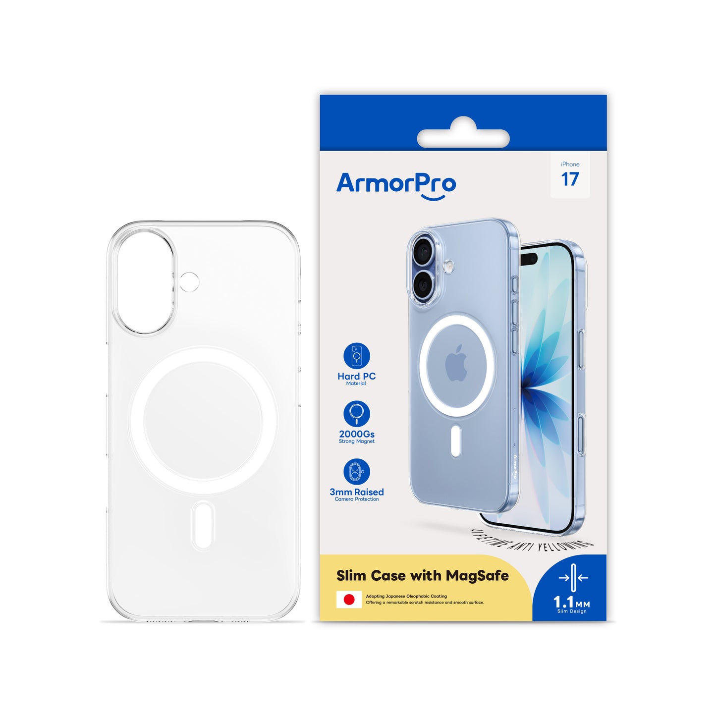 ArmorPro Hard PC Clear Case with MagSafe for iPhone 17 Series