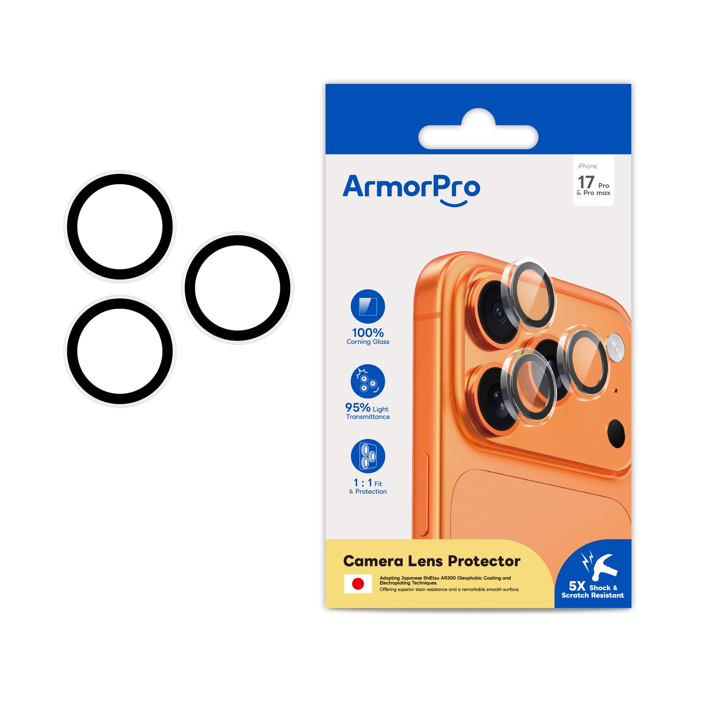 ArmorPro Camera Lens Protector Transparent for iPhone 17 Series