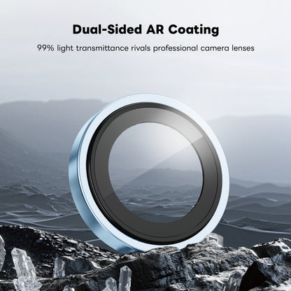 ArmorPro D3O 4-in-1 Combo with Capture Button (HD Anti-Reflective Screen Protector & DoubleAR Camera Lens & D3O Clear Case with Cloud Blue MagSafe & Lens Module Protection Film) for iP18 Series