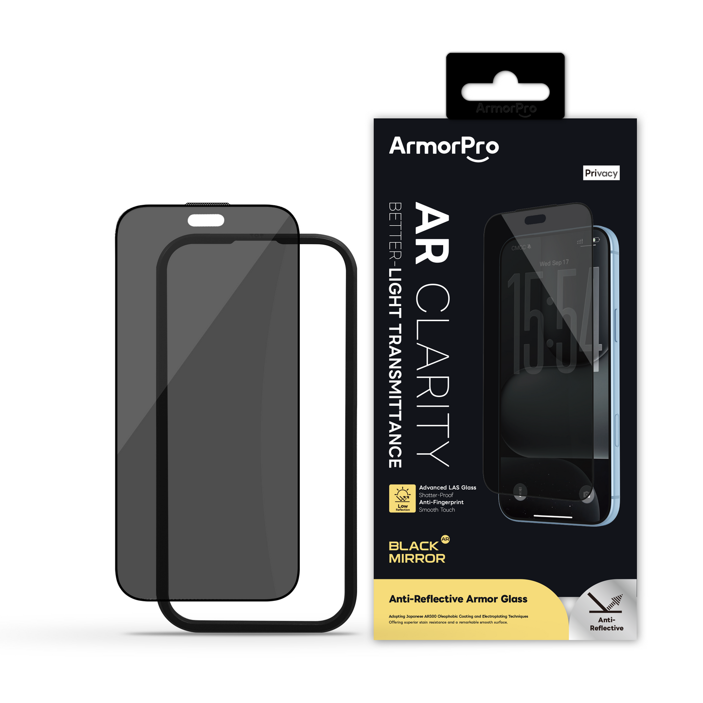 ArmorPro BlackMirror AR Screen Protector Privacy for iP 18 Series