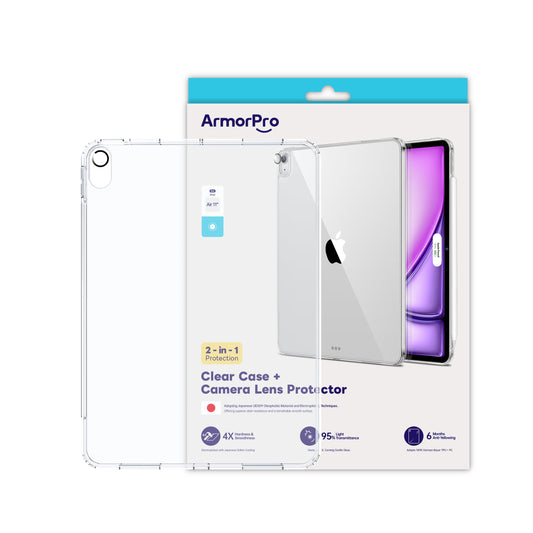 ArmorPro 2-in-1 Combo (Clear Case & Lens Protector) for iPad