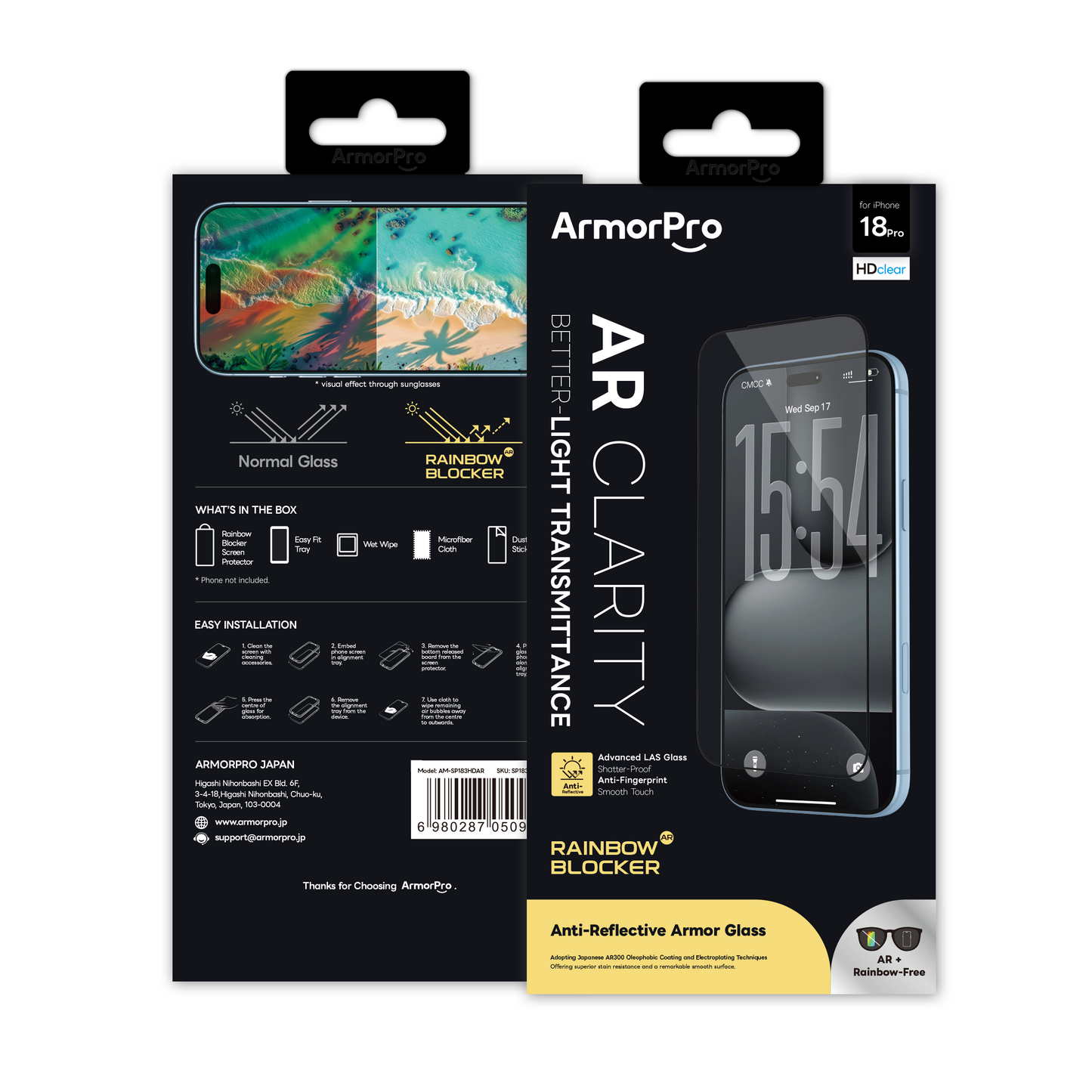 ArmorPro RainbowBlocker Screen Protector HD AR + Anti-Glare for iP18 Series