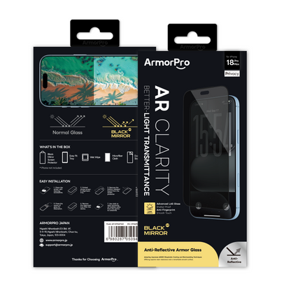 ArmorPro BlackMirror AR Screen Protector Privacy for iP 18 Series