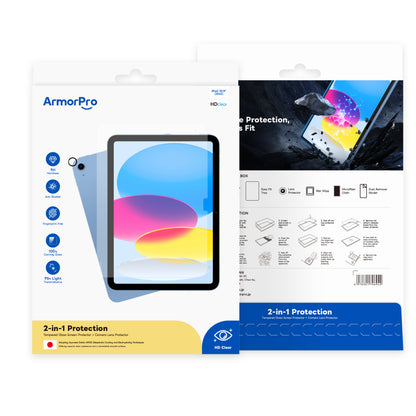 ArmorPro 2-in-1 Combo (HD Screen Protector & Lens Protector) for iPad 10.9 inch