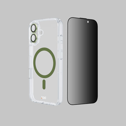 ArmorPro D3O 3-in-1 Combo with Capture Button  (Privacy Anti-Reflective Screen Protector & DoubleAR Camera Lens & D3O Clear Case with  MagSafe) for iPhone 17