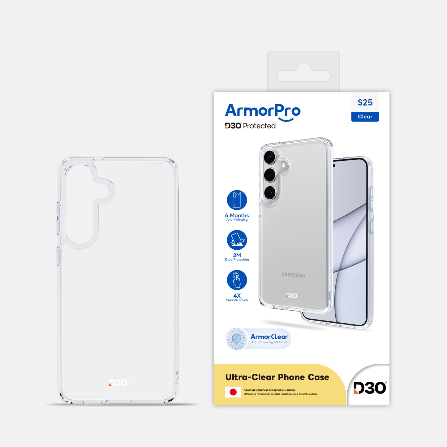 ArmorPro D3O Protected Clear Case for SamSung S25 Series