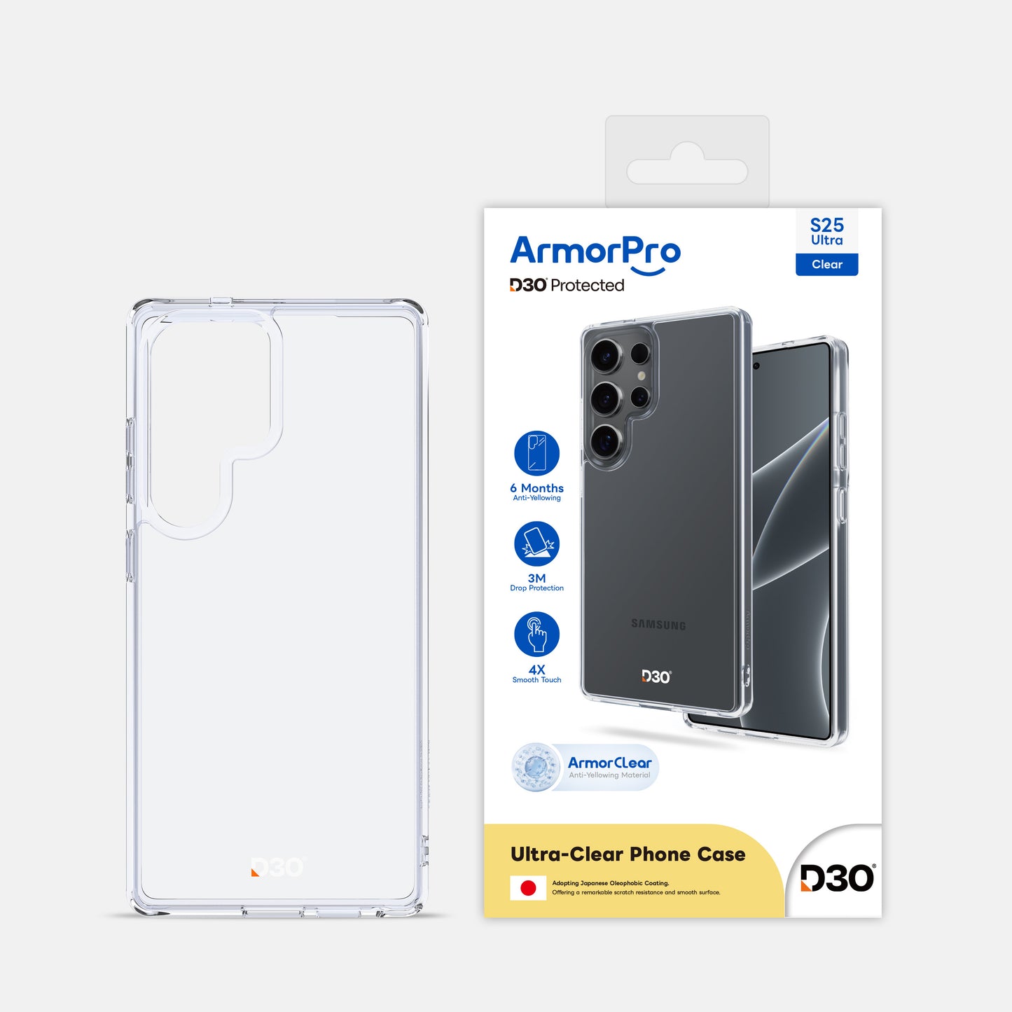 ArmorPro D3O Protected Clear Case for SamSung S25 Series