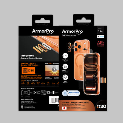 ArmorPro D3O 3-in-1 Combo with Capture Button  (HD Anti-Reflective Screen Protector & DoubleAR Camera Lens & D3O Clear Case with MagSafe) for iPhone 17 Pro & 17 Pro Max