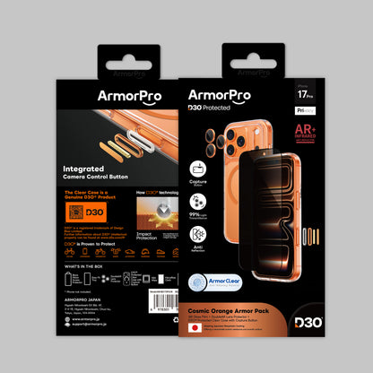 ArmorPro D3O 3-in-1 Combo with Capture Button  (Privacy Anti-Reflective Screen Protector & DoubleAR Camera Lens & D3O Clear Case with MagSafe) for iPhone 17 Pro & 17 Pro Max